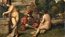 Titian (attrib. Giorgione), Concert Champtre